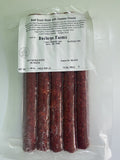 A labeled Buckeye FarmZ package of cheddar beef snack sticks